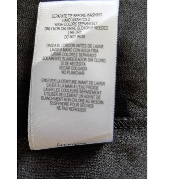 Maison Tara Black Floral Chiffon Tiered Maxi Dress Mock Neck Long Sleeve 16 Boho - Picture 8 of 9